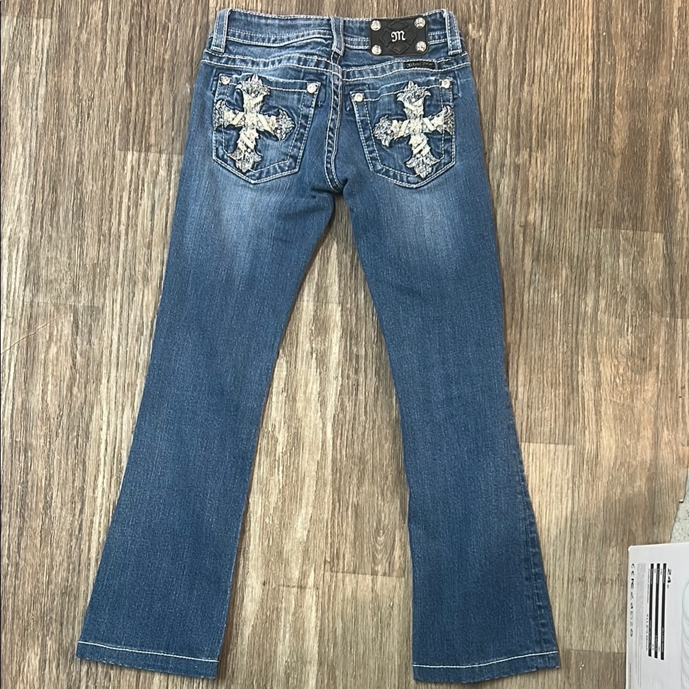 Miss Me Kids Blue Jeans with Embroidered Pockets